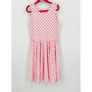 Dotdotsmile Girls Tank Dress Size 7 Pink and White Plaid New With Tags